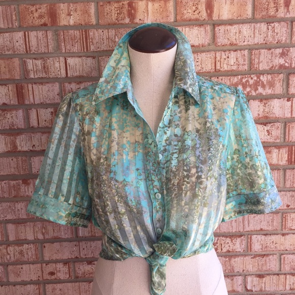 Vintage Sheer Floral Blouse - Picture 2 of 6
